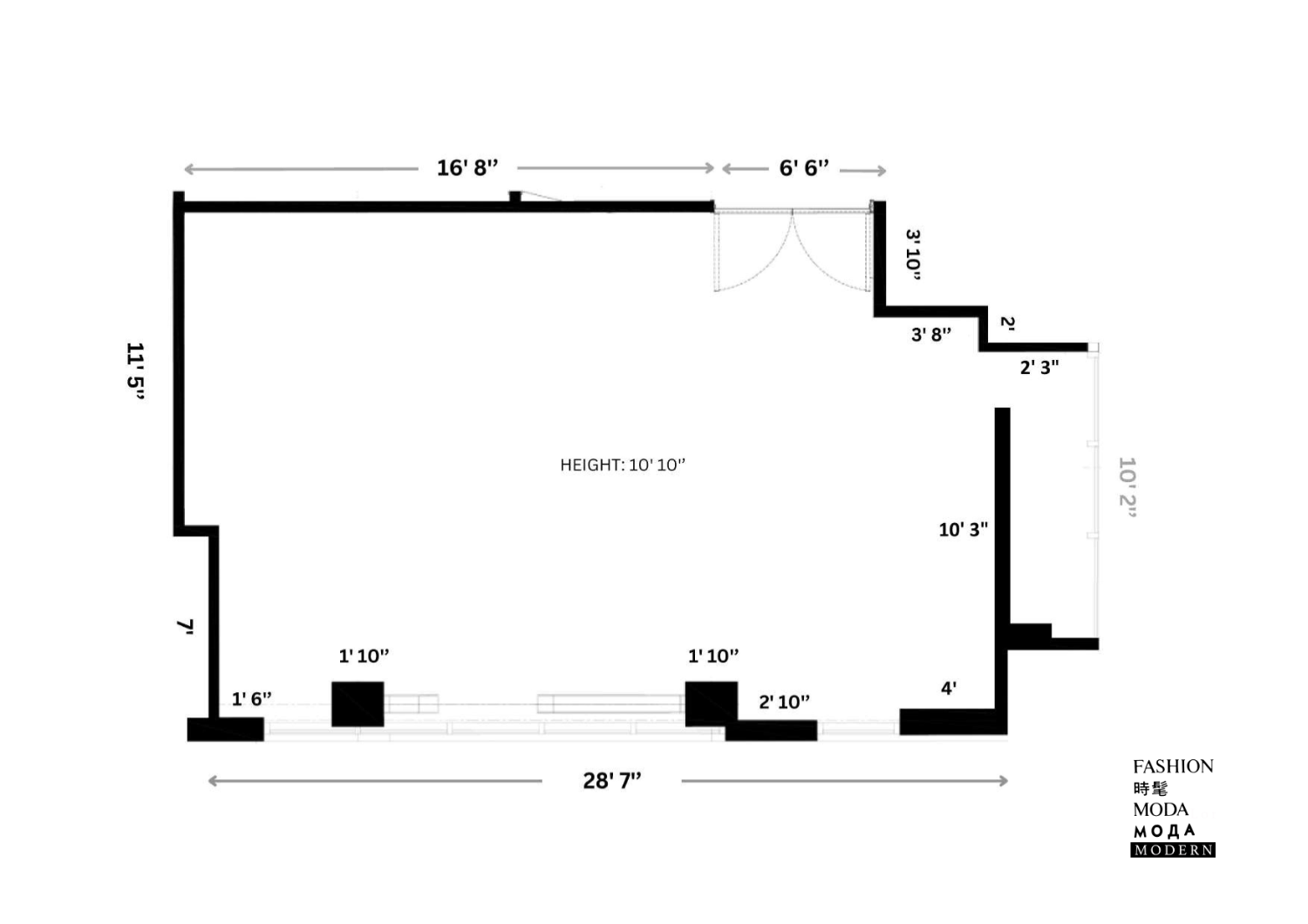 Floor plan of Fashion Moda Modern