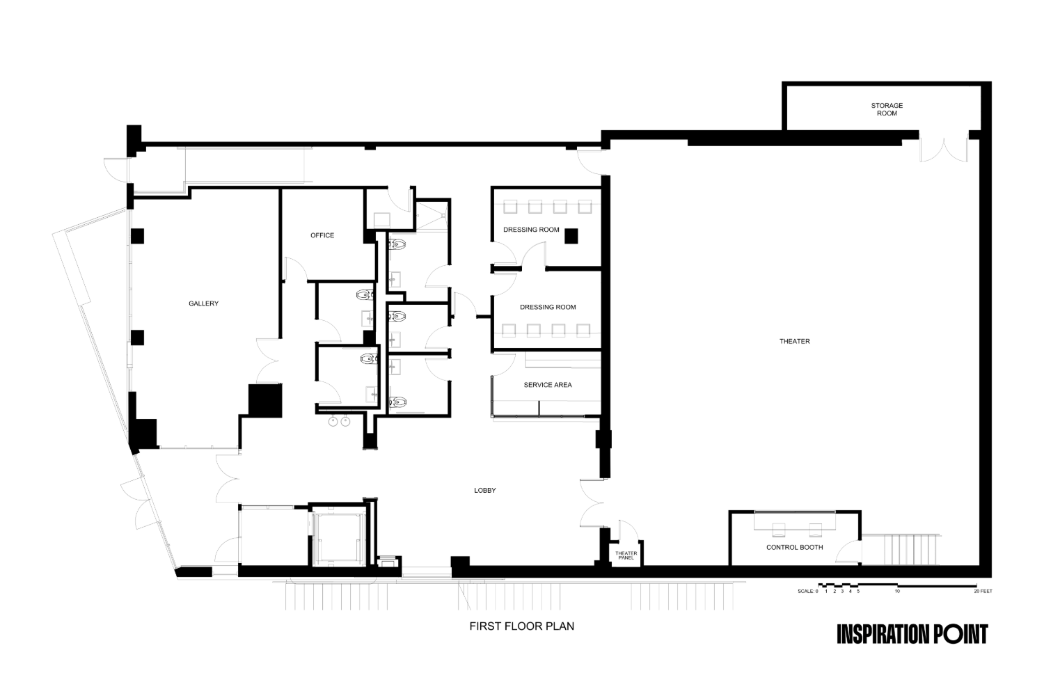Floor plan of Tiffany Street Theater